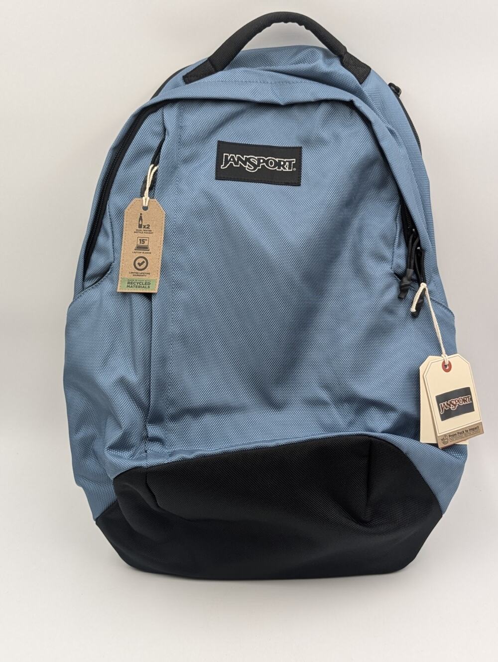 Jansport Station Pack Blue 15" Laptop Backpack With Dual Water Bottle Pocket NWT